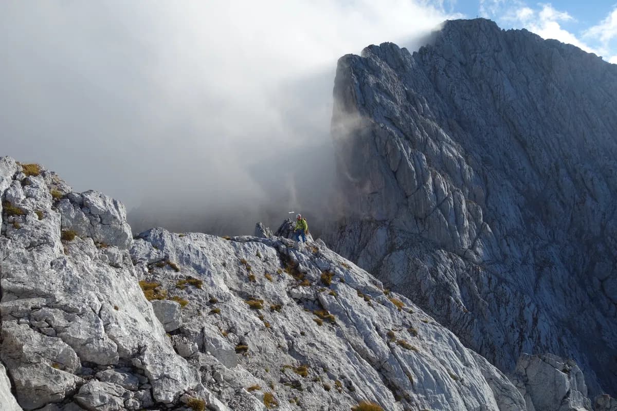 Wolkenstimmung am Fleischbank Nordgrat